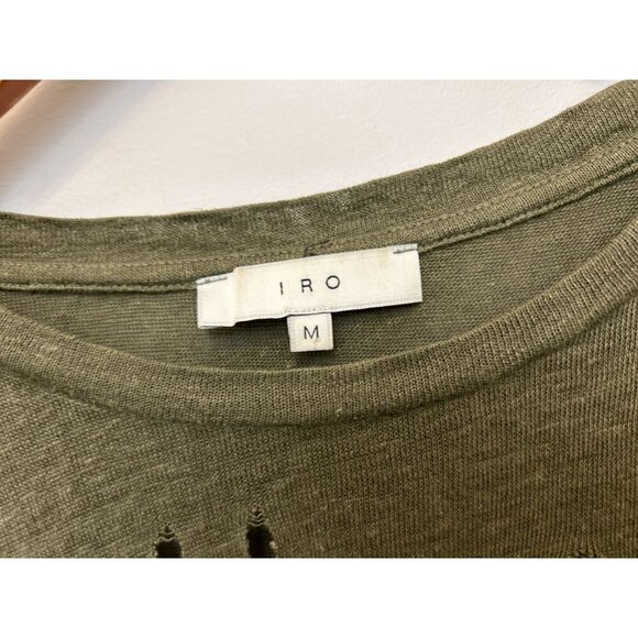IRO Top Distressed Gray Size Medium Linen Crew Neck Torn Grunge Goth - Picture 7 of 8